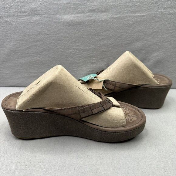 OluKai Pale Lio Womens Size 9 Sandals Dark Java Brown Leather Platform Wedge - Picture 5 of 8